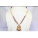 Necklace Sterling Silver 925 Gold Textured Ruby Pearl Onyx Zircon Stone B760